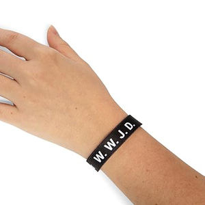 Pulsera elástica personalizada WWJD Jesús pulsera lo que haría inspirador religioso cristiano reversible pulsera elástica - Product Image 5