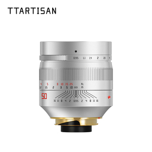 TTArtisan 50mm F0.95 <span class=keywords><strong>Objectif</strong></span> à mise au point manuelle plein cadre <span class=keywords><strong>Objectif</strong></span> en aluminium à grande ouverture pour appareils photo à monture M Couleur argent et titane - Product Image 2