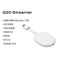 Fabricante OEM Q20, Dongle Inalámbrico para TV, Android 12 H618, Control por Voz BT, 2GB 16GB, 5G, WiFi Dual, Reproductor Multimedia 4K UHD, Google TV