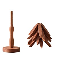 Ensemble créatif de 3/4/5 dessous-de-plat en bois massif en forme d'arbre, 100% bois naturel, dessous-de-plat pour plats chauds, tasses à café, théières