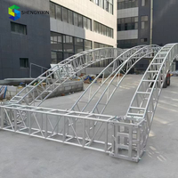Structure circulaire professionnelle en aluminium argenté rotative pour éclairage d'événements, système de scène circulaire, tailles personnalisables 6082-T6