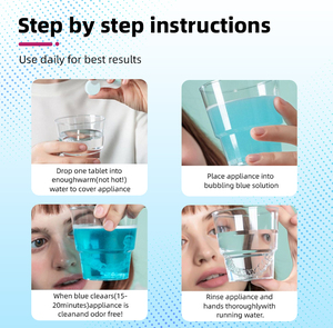 Tabletas Efervescentes de Menta para Limpiar Dentaduras Postizas, Marca Too Care Ce Iso Supplier Oem, Eliminan la Placa - Product Image 5