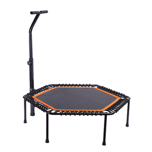 Nhà Máy Có Thể Gập Lại 50 Inch Cam Trong Nhà Trampoline Với 10Mm Độ Dày Cao Su Mùa Xuân Miễn Phí Tập Thể Dục Mini Trampoline Với Xử Lý - Product Image 1