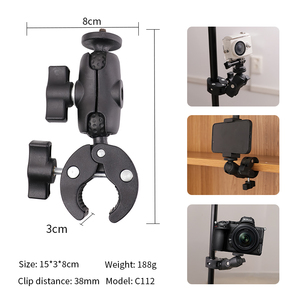 Kaliou C111-<span class=keywords><strong>Pince</strong></span> de <span class=keywords><strong>crabe</strong></span> universelle puissante avec support à tête de vis de 1/4 pouces, caméras d'action pour téléphones portables, accessoires de photographie - Product Image 3