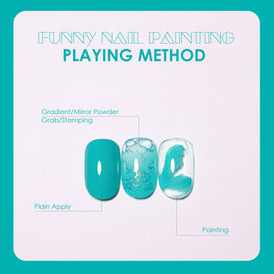 Gel de peinture 3D effet dégradé ombré, épaississant, électroplaqué argent, pour nail art, avec éponge à ongles, marque privée - Product Image 4