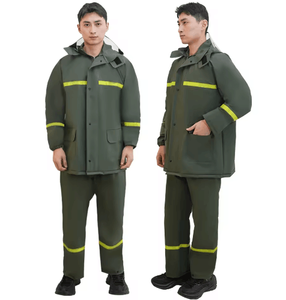 Chubasquero Impermeable Reflectante con Capucha, Chaleco Impermeable de Tela Tejida - Product Image 4