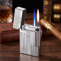 Briquet torche JH avec CE 2 flammes pour fumer, son fort, 2 en 1, briquet à pipe, flamme bleue douce et briquet à jet unique
