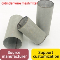 Filtre en maille cylindrique en acier inoxydable 304 316 de 100 150 300 450 500 microns