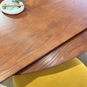 French Retro-style Full <b>Solid</b> <b>Wood</b> Round Dining <b>Table</b>, Black Modern Design, Suitable for Small Family Apartments and Hotels. - Product Image 2