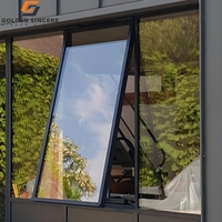 Ventana abatible de aluminio personalizada GS Ventana de toldo de apertura abatible de doble acristalamiento