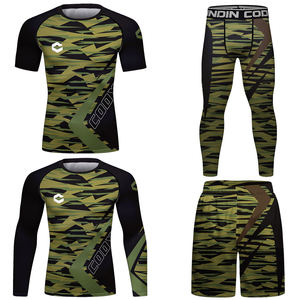 Camuflaje poliéster Spandex Rash Guard Activewear hombres MMA Kimono Jiu-Jitsu brasileño Grappling <span class=keywords><strong>tatuaje</strong></span> ropa deportiva ajustada - Product Image 6