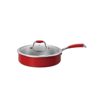 Ensemble de casseroles en acier inoxydable 304 tri-couches non revêtu, série rouge, compatible gaz et induction, poêle de cuisson neuf