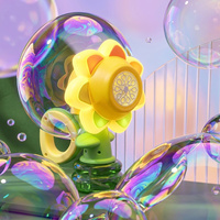 Machine à bulles en forme de tournesol dansant pour les fêtes d'anniversaire et les événements estivaux avec des lumières LED colorées