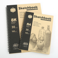 Keep Smiling 160g 30 feuilles Carnets de croquis à spirale A4 8K Carnets de croquis durables pour le dessin au fusain et au crayon