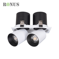Trois têtes 25W x 3 hôtel carré haute puissance plafond Commercial spot LED COB encastré