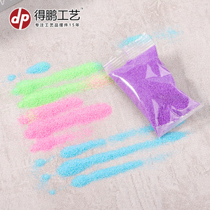 Sable coloré pour la décoration d'aquariums, bleu clair, rose clair, jaune clair, violet, blanc, vert, vente en gros, écologique, fait main - Product Image 3