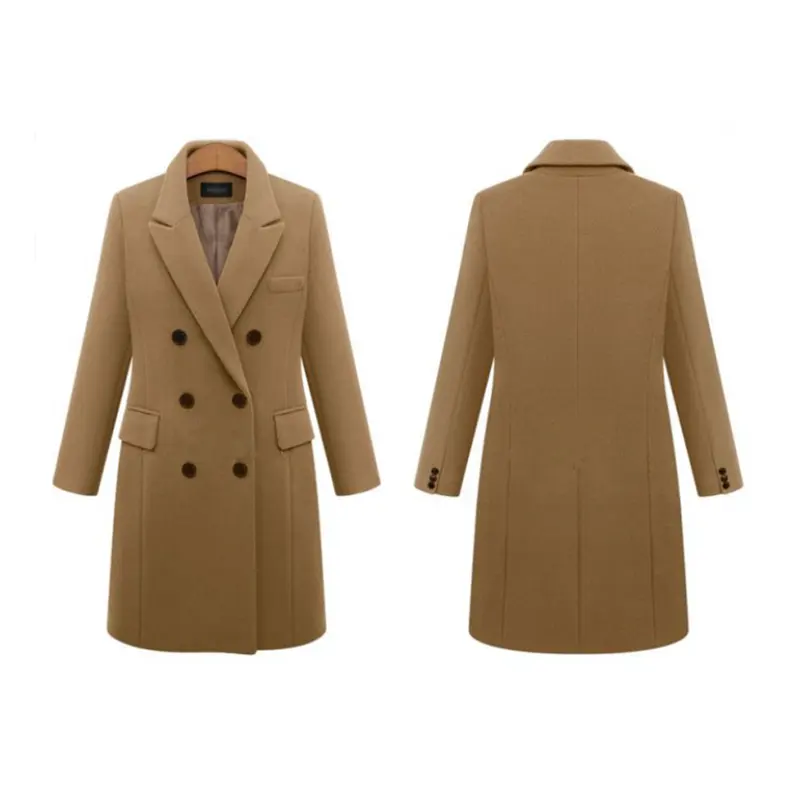 Trench-coat en laine à Double boutonnage pour femme, coupe-vent d'extérieur, Simple, multicolore, Offre Spéciale