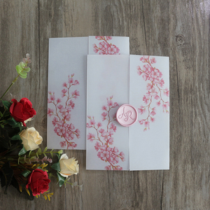 Thiệp Mời Đám Cưới Theo Yêu Cầu Vòng Hoa Lá Thanh Lịch Và Thiệp Mời Áo Khoác Giấy Da Màu Xanh Lá Cây Màu Nước - Product Image 6