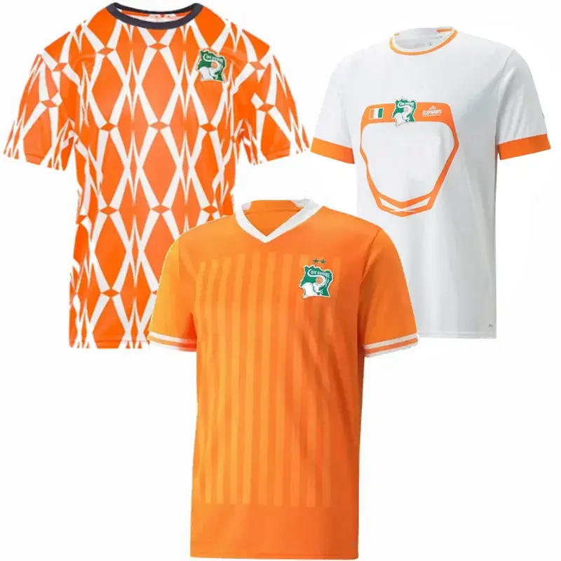 Camisa de futebol personalizada da Costa do Marfim de melhor qualidade, camisa de futebol da Tailândia, conjunto de uniforme da equipe OEM