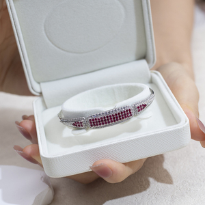 Bracelet MSB-613 en argent 925 avec rubis et diamant de laboratoire taille ronde, style classique, pour un usage quotidien - Product Image 2