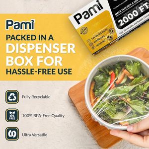 Film alimentaire en plastique 12 po x 2000 pi avec coupe-film intégré, film alimentaire sûr pour la cuisine et le stockage des aliments - Product Image 2