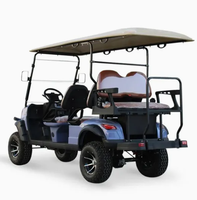 Voiturette de golf électrique spacieuse 6 places avec une vitesse de 30-50 km/h, une autonomie de 70-90 km, certifiée CE, pneus de 14 pouces