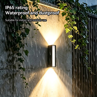 Lampu Dinding Luar Ruangan LED IP65 Tahan Air, Aluminium Die Cast, Lampu Dinding Atas Bawah, Lampu Dinding Eksterior untuk Dekorasi Villa, Halaman, dan Beranda