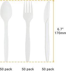 Juego de Cubiertos Portátiles de Almidón de Maíz (Cuchillo, Tenedor y Cuchara) para Viajes, con Logotipo Personalizado, para Hoteles de Lujo y Bodas - Product Image 2