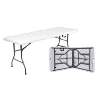 Table pliante en plastique portable blanche personnalisée fournie par le fabricant pour pique-niques en plein air camping mobilier d'extérieur réglable
