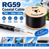 Kabel Koaksial Terlindung RG59 75 Ohm untuk Sistem Keamanan Pemantauan Video Kamera CCTV dan Transmisi Sinyal Analog