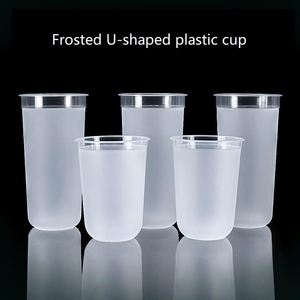 Vaso de Plástico en Forma de U, Reciclable, de PP, con Logotipo Personalizado, 90 mm, para Bebidas Calientes, Té con Leche, Café, Jugos, con Tapa, para Tiendas de Postres - Product Image 4
