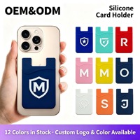 Portefeuille intelligent adhésif personnalisé pour téléphone portable, en silicone, avec logo, pour cartes de crédit, pochette, étui, poche