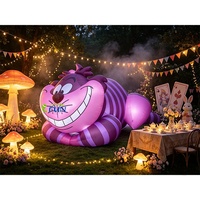 Globo Inflable de Alicia en el País de las Maravillas, Personaje de Dibujos Animados con Impresión Digital y Ventilador Incorporado para Decoración de Fiestas