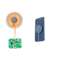 Module de charge magnétique sans fil personnalisable 5W 7.5W 15W Station de charge intelligente iPhone 10W 1.5A courant de sortie prise américaine
