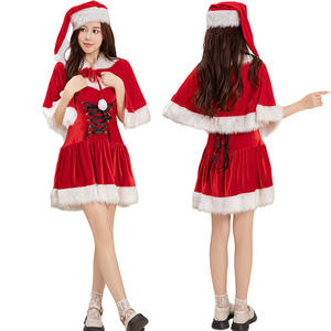 Style chaud <span class=keywords><strong>Miss</strong></span> Santa Claus Costume Adulte Noël Festive Déguisements Costumes De Fête De Noël - Product Image 3