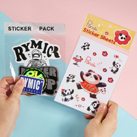 Özel kendinden yapışkanlı UV su geçirmez promosyon kullanımı için OPP torba içinde logo çıkartması paketleri paketi çıkartmalar kalıp kesim PVC vinil çıkartmalar