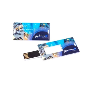 Super slim mini cartão de crédito pen drive USB de plástico com o logotipo personalizado/sticks de Memória Cartão do presente De publicidade para a promoção