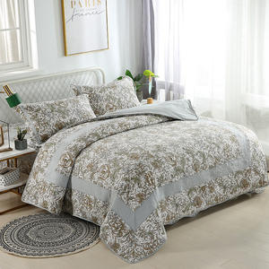 <span class=keywords><strong>2021</strong></span> nuevo diseño Floral colcha 100% algodón lujo colcha acolchada conjunto de colcha con funda de almohada - Product Image 5