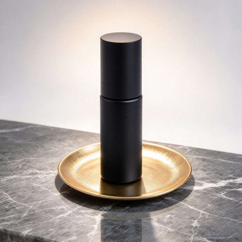 5ml Black Coated Roller Bottle, Portable Glass Cosmetic Bottle for ...
