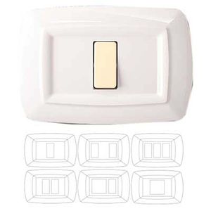 Placca di copertura per interruttore 'ROUND' IVORY, 2 moduli affiancati - Product Image 2