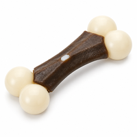 Jouet à mâcher pour chien en forme d'arche osseuse, en nylon et cuir brut, jouet à mâcher pour nettoyer les dents pour chiens de petite et moyenne taille