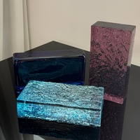 Briques de verre décoratives modernes de couleur unie, transparentes, colorées, durables pour murs architecturaux, salons, salles de bain, hôtels