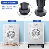 Support pour mini-réfrigérateur avec 4*2 roulettes pivotantes verrouillables, chariot mobile avec 4 pieds pour machine à laver, réfrigérateur et sèche-linge