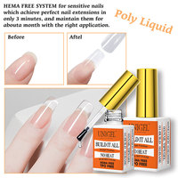 Gel UV/LED Constructeur Multifonction OEM/ODM en Gros, Faible Chaleur, Façonnable, 15ml, Non Toxique, Écologique, Facile à Dissoudre, Gel de Salon