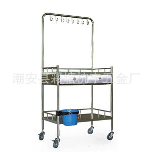 Carro Médico de Ambulancia con Doble Cajón, Carro de Infusión de Acero Inoxidable, Carro de Entrega de Medicamentos de Emergencia, Carro de Tratamiento Metálico - Product Image 1