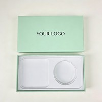 Boîte cadeau avec couvercle et base recyclables, doublée d'éponge, logo personnalisé, carton rigide mat, accessoires pour téléphone portable, emballage pour écouteurs