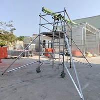 Plateforme de travail pliable à verrouillage rapide, construction légère, avec stabilisateurs, tour d'échafaudage en aluminium