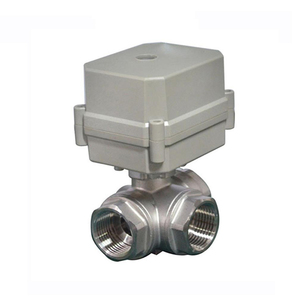 Vanne à boisseau sphérique motorisée en laiton 1/2 pouce, 3 voies, port en L, 24V CR2, 2 fils, à retour automatique, pour le contrôle du débit d'eau - Product Image 1