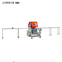 Sierra ingletadora individual con transmisión lineal de precisión para el mecanizado de perfiles de ventanas de aluminio y PVC en lotes pequeños
