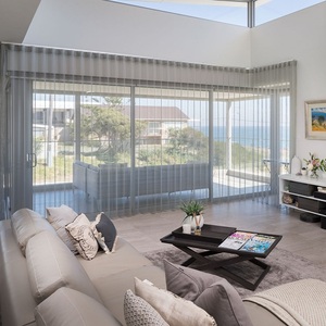 Cortinas opacas de lujo para sala de estar, cortinas transparentes de lino plegables para ventana del hogar, último diseño, color negro - Product Image 5